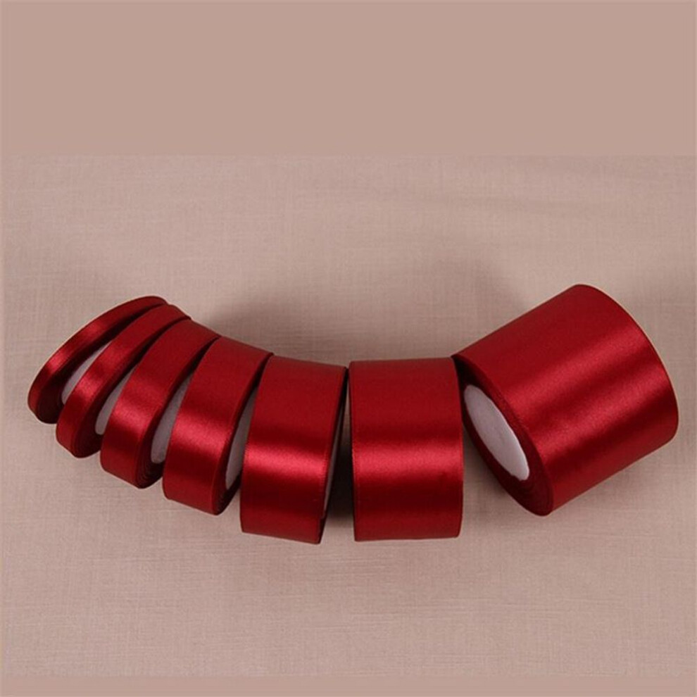 (wine red, 12 mm) 10mm-80mm Wide Polyester Cake Decorating Satin Ribbon