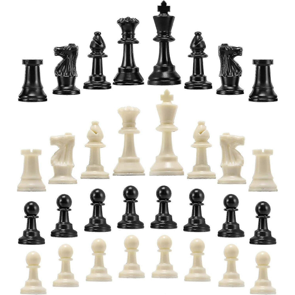 (Large-75mm) 32 Pcs Chess Pieces Only, Chessmen Game Set Chess Pieces Replacement, Standard Tournament Chess Pieces-image-OPC-PG5ZR8P-NEW