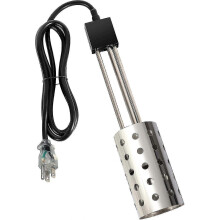 1500W electric immersion water heater with 304 stainless steel protection, thermostat and automatic shut-off, portable water heater.