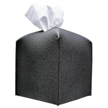 (Black) Tissue Box ,pu Leather Square Tissue Box Holder - Decorative Holder For Bathroom Vanity Countertop, Night Stands, Office Desk & Car