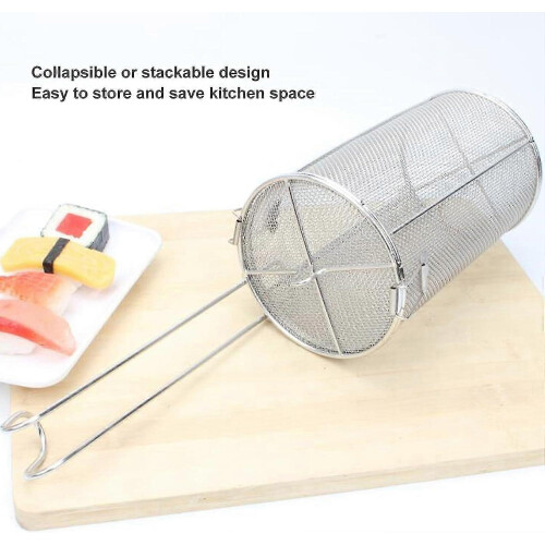 Stainless steel spice filter with foldable telescopic handle - Large capacity, versatile use, comfortable handle. 2