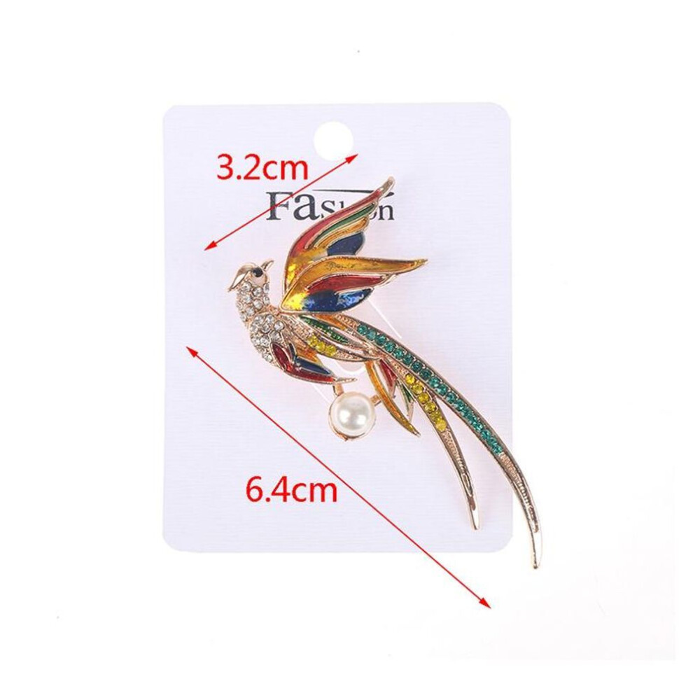 Phoenix Bird Brooches Women Enamel Flying Beauty Bird Party Brooch Pin