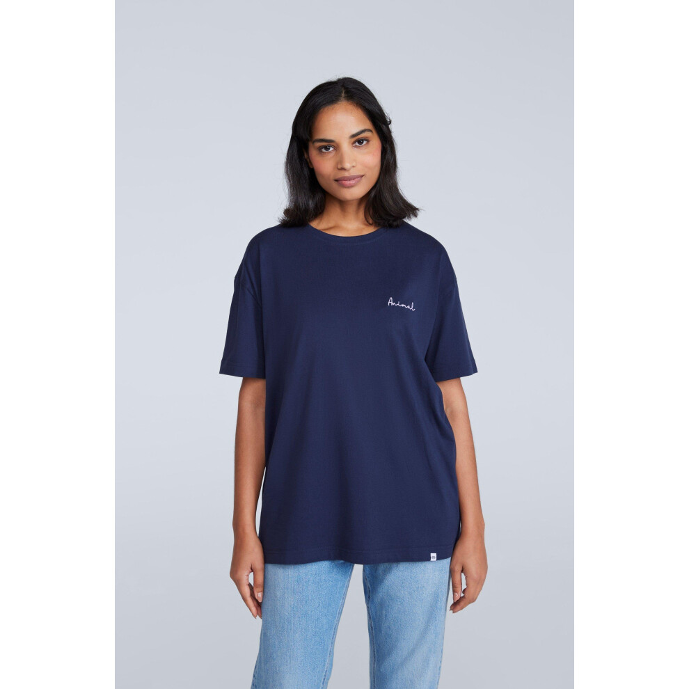 (12 UK, Dark Blue) Animal Womens/Ladies Leena Organic Cotton Boxy T-Shirt