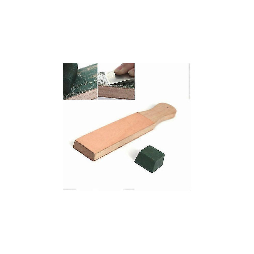 Dual Sided Leather Blade Strop Knife Razor Sharpener With Polishing Compounds 5014561829029