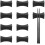 10pcs Chopstick Rest,spoon Fork Knife Holder Set,cutlery Stand,black 1
