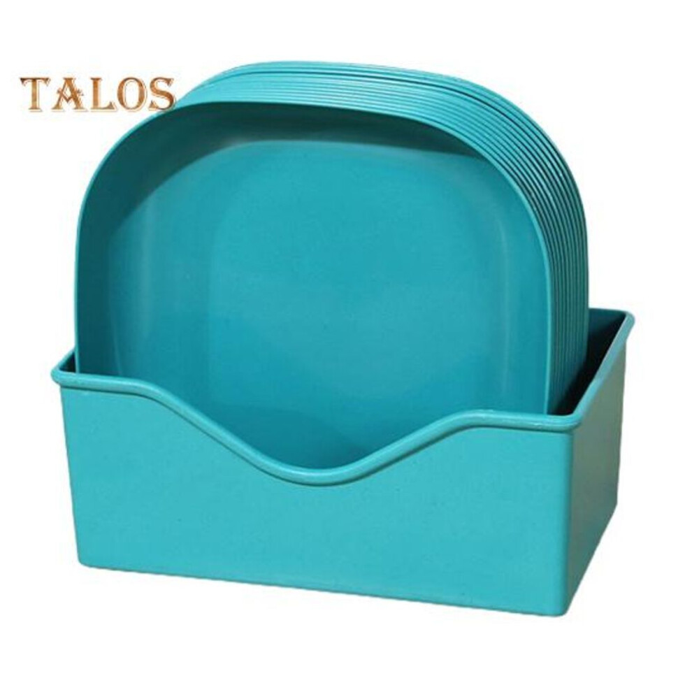 (green) 12Pcs Fruit Dish with Storage Holder Tableware Dishwasher Safe Strong Table Garbage Appetizer Plate Tray Kitchen Gadgets