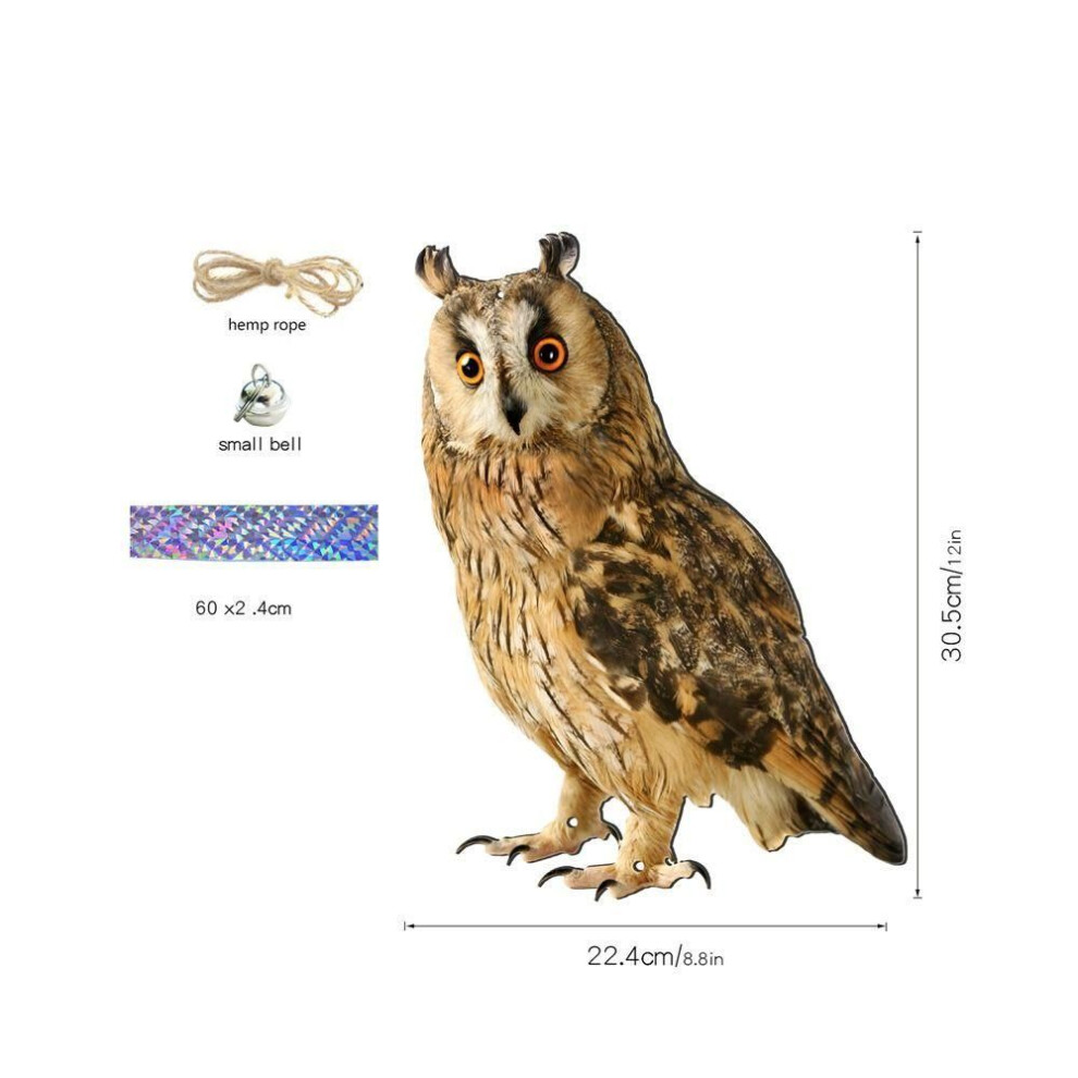 (3) Waterproof Fake Bird Scare Device With Bells Bird Repeller Bird Repel Owl Scarecrow  Outdoor