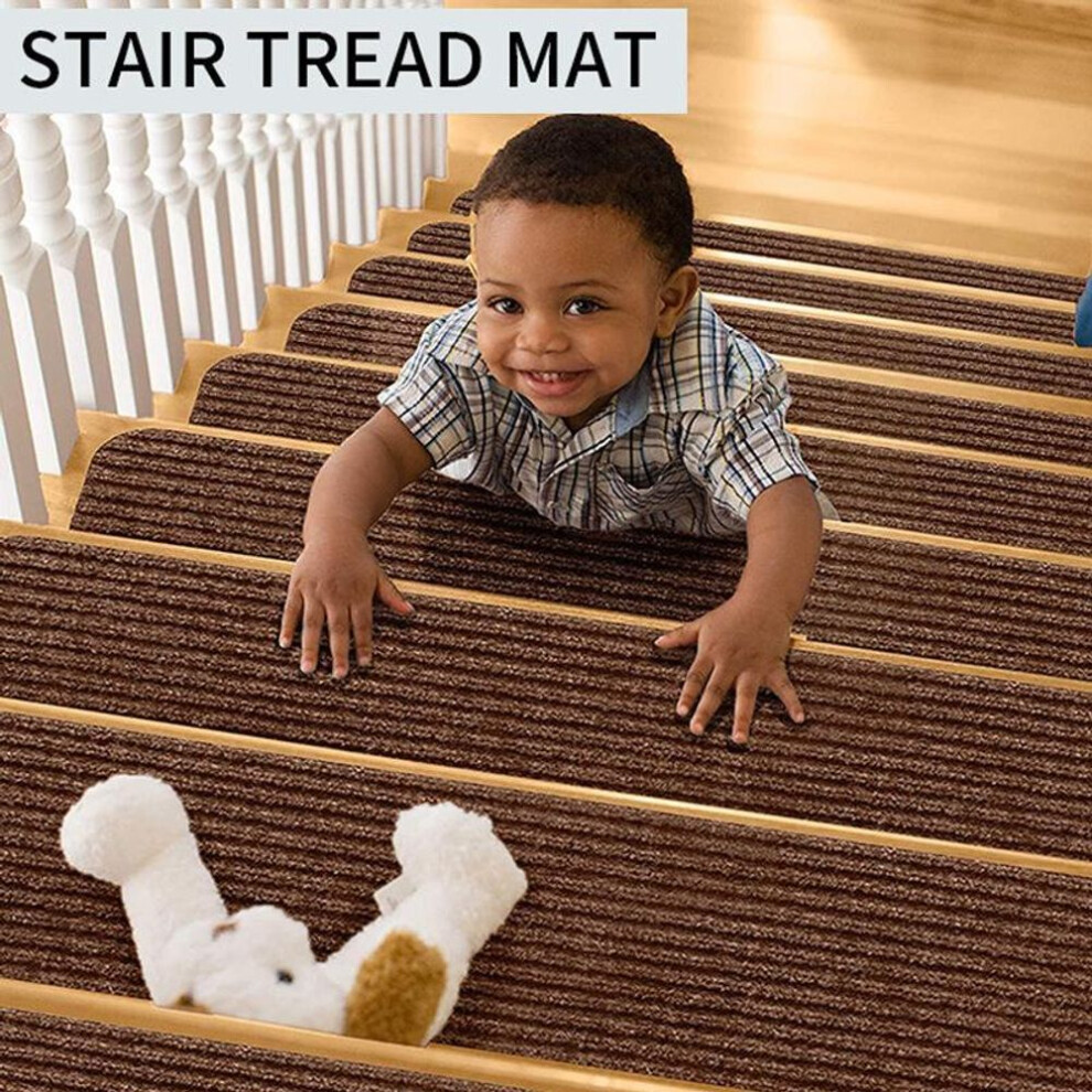 (coffee) Non-Slip Stair Treads Carpet Stair Runner Stair Rugs Stair Mats for Safety and Grip