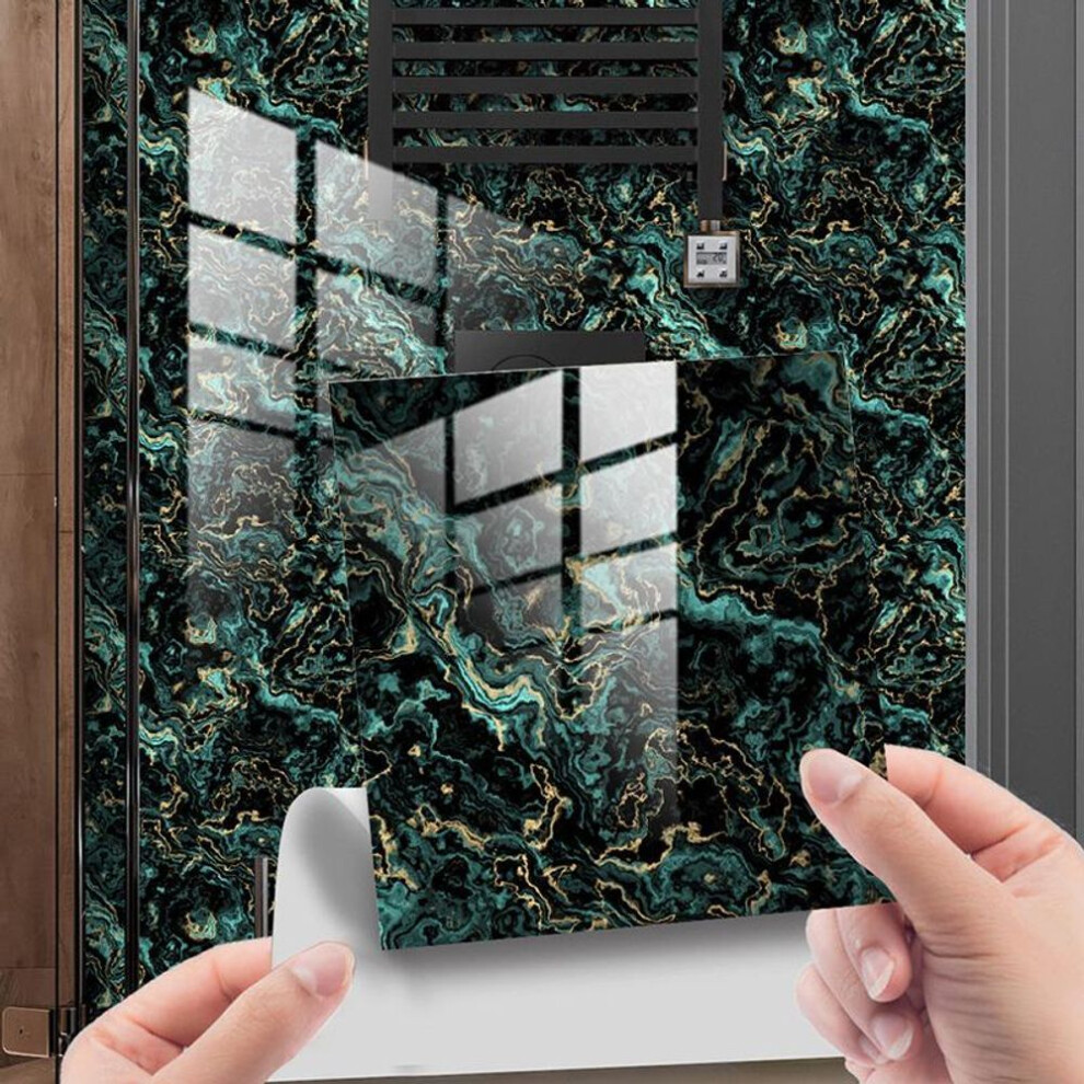 (green, 10x10cm) 10pcs/set Luxury Pvc Crystal Wall Sticker Fake Marble Tile Sticker Self-adhesive Cabinet Decoration