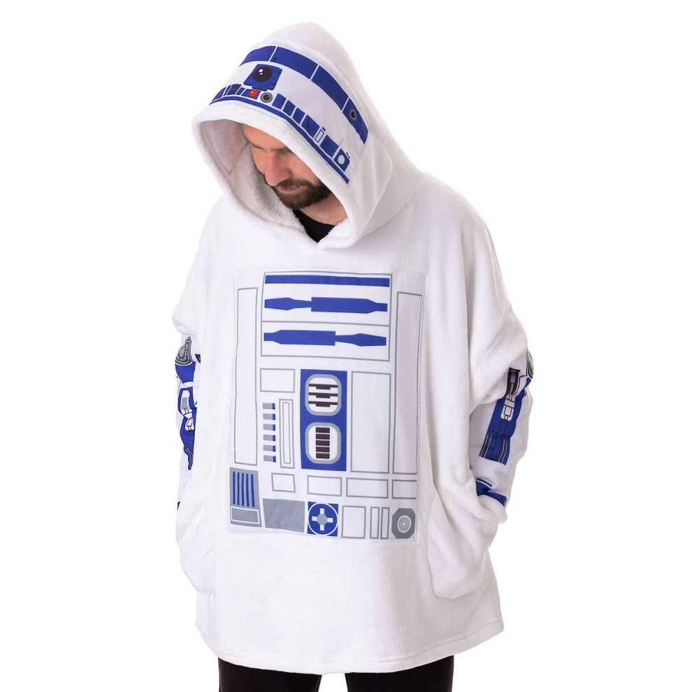 Star Wars Unisex Adult R2-D2 Blanket Hoodie White