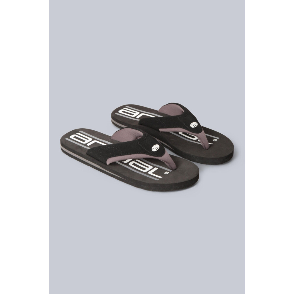(8 UK, Jet Black) Animal Mens Jekyl Recycled Flip Flops