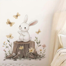 Easter Bunny Stump Room Decoration Stickers Bedroom Self Adhesive Wall Stickers Flye254661