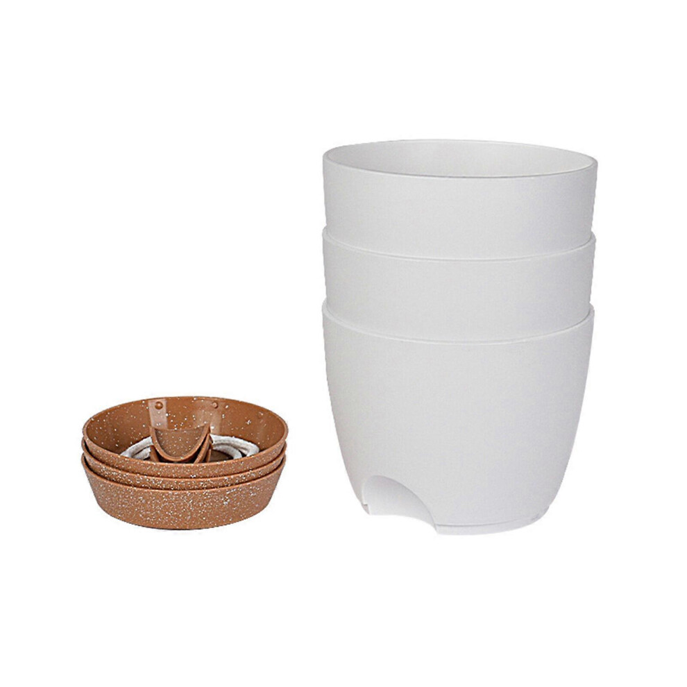 (7.5inches, white) NEW Arrived Self Watering Planters Flowerpot Planting Pots 3PCS For Indoor Outdoor Plants PP Automatic Irrigation Gardening Supplie-image-OPC-PG62MN6-NEW