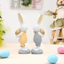 Easter Couple Bunny Carrying Golden Eggs Easter Gift Home Decoration A Pair Of Resin Ornaments Flye256524