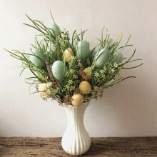Easter DIY Decorations Simulated Leaf Cuttings with Colored Eggs Soft Decoration Branch Realistic Natural Festival Home Use Suitable for Spring Weddin
