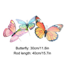 30cm Ornaments Of Artificial Garden Butterflies Sticks for Outdoor Patio Courtya Flye254229