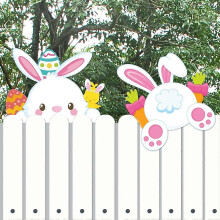 (A)2024 Easter Yard Plug Outdoor Fence Decorative Ground Plug Peeping Rabbits Flye256191