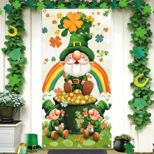 (A)St. Patrick's Day Door Cover Door Ireland Outdoor Holiday Decoration Arrangement Vertical Hanging Flag Flye256368