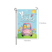 (D)Easter Garden Sign 12x18 Inch Spring Garden Outdoor Sign Personalized Easter Decorations Double Sided Easter Yard Decoration Gift Flye255121