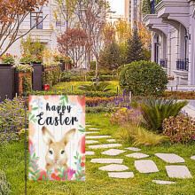(C)Easter Garden Sign 12x18 Inch Spring Garden Outdoor Sign Personalized Easter Decorations Double Sided Easter Yard Decoration Gift Flye255121