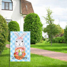 (B)Easter Garden Sign 12x18 Inch Spring Garden Outdoor Sign Personalized Easter Decorations Double Sided Easter Yard Decoration Gift Flye255121