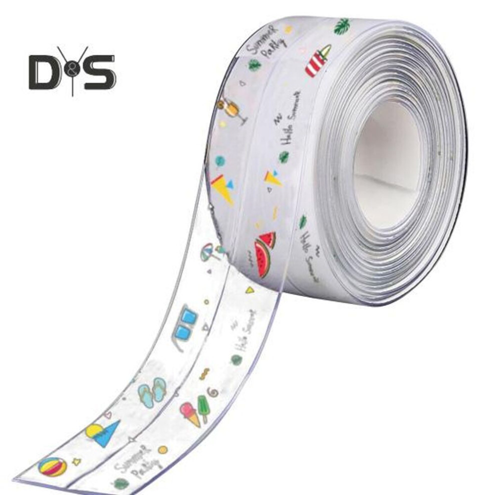 (as the picture, F) Caulk Tape Self-adhesive Waterproof Sealant Caulking Strip Peel And Stick Floor Shower Wall Tile Edge Protector For Bathroom Kitchen