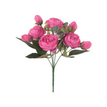 (HT)5-Fork Embroidered Peony Vintage Silk Stems Of Artificial Flowers For Decoration Of Home Hotel Office Party Flye256977