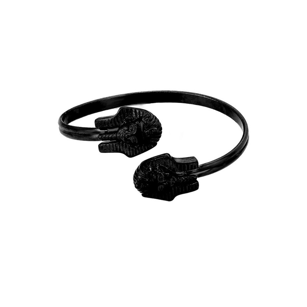 (Pharaoh Black) Egyptian Jewelry Egyptian Queen Nefertiti Bracelets For Women Gold Color Cuff Black,Gold