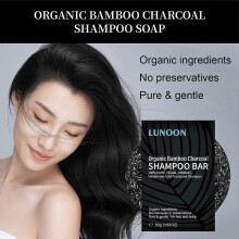 Savon shampoing Polygonum, Barre de shampoing au charbon de bois pour cheveux foncés