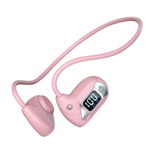 (One Size,Pink)Earless Conduction Ultra-long Endurance Wireless Bluetooth Sports Neck Headset