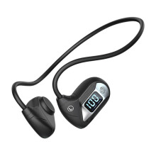 (One Size,Black)Earless Conduction Ultra-long Endurance Wireless Bluetooth Sports Neck Headset