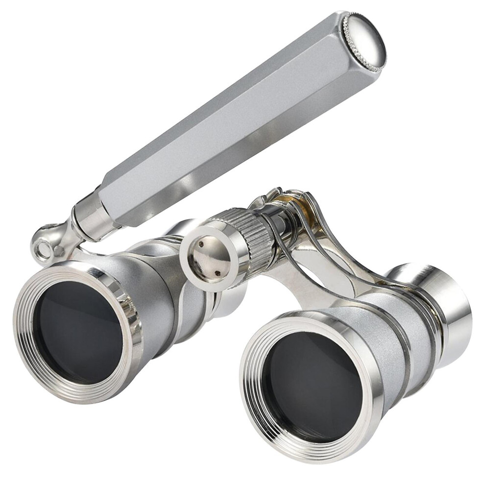 (Silver) Binoculars For Opera Glasses Binoculars 3x25 Lorgnette Theater Glasses Mini Binocular Compact With Adjustable Handle For Adults Kids Women In-image-OPC-PG652DR-NEW