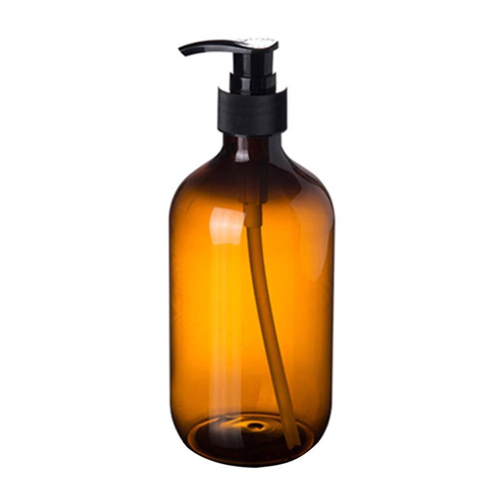 (brown, 500ml) Puntos 300/500ml Lotion Shampoo Shower Gel Holder Soap Dispenser Empty Bath Pump Bottle