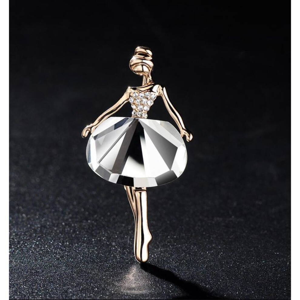 (white) Clothes Elegant Women Prom Jewelry Gift Classic Fashion Girls Ballet Dance Brooch Badge