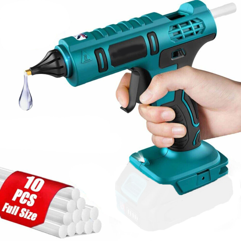 (1x Cordless Glue Gun?No Battery,Compatible with Makita Battery)) Cordless Electric Hot Melt Glue Gun 10 Glue Sticks