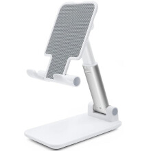(White) Adjustable Cell Phone Stand, Foldable Phone Holder Tablet Stand For Desk, Angle Height Adjustable Cell Phone Stand Compatible With Tablets