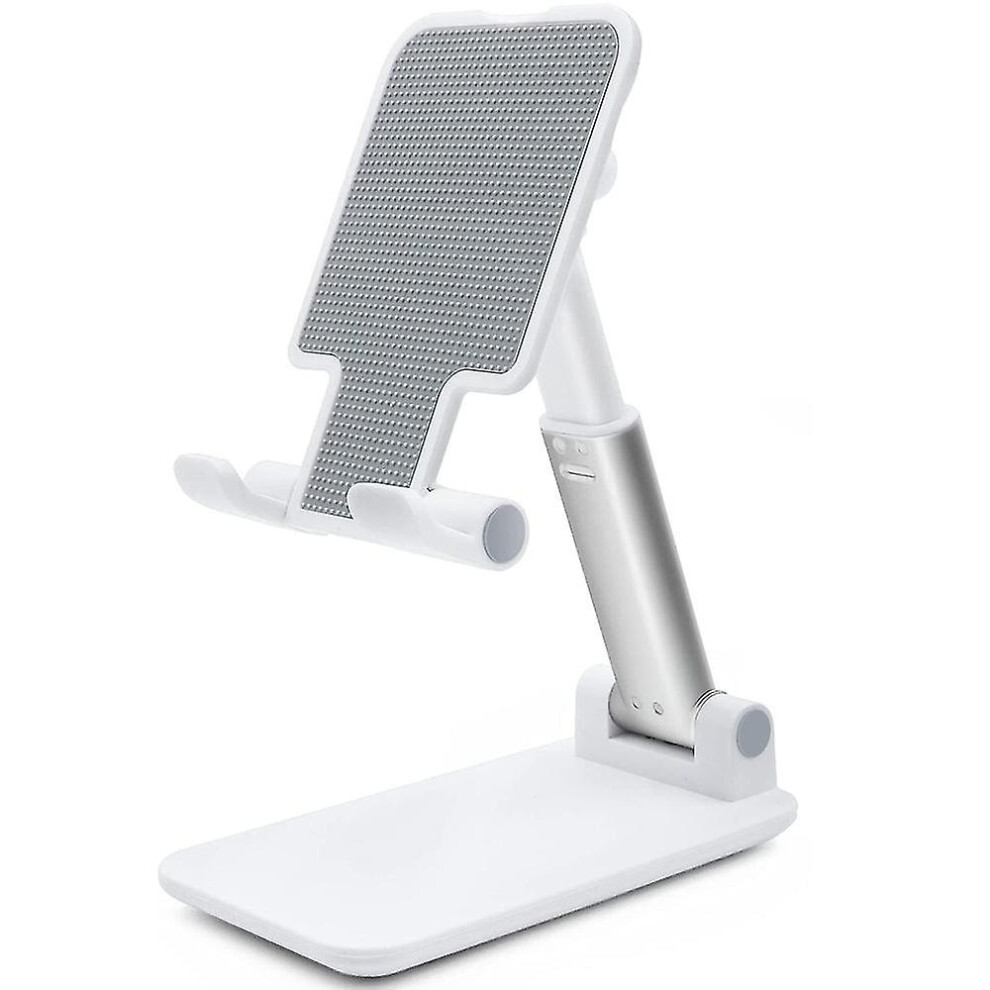 (White) Adjustable Cell Phone Stand, Foldable Phone Holder Tablet Stand For Desk, Angle Height Adjustable Cell Phone Stand Compatible With Tablets White 8792504465899