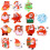 50PCS  LED Flashing Light Christmas Brooch Pins Mixed Style 1