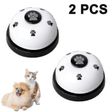 Pet Bell, 2 Pack Metal Bell Dog Training with Non Skid Rubber Bottoms Dog Door Bell for Potty Training Ring Pet Tool Communication Device for Small Do