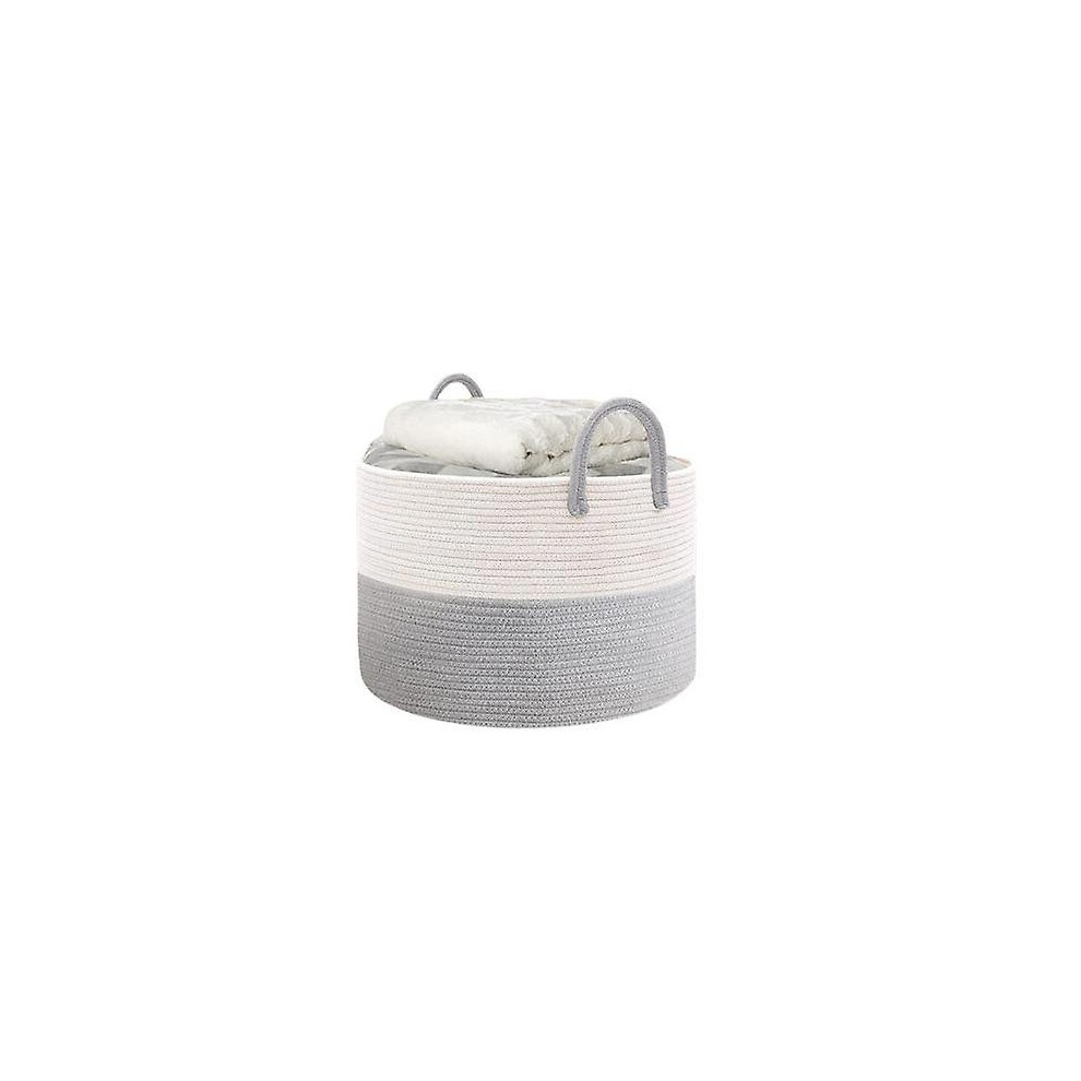 (style1) Large Cotton Rope Basket With Handle, Woven Baby Laundry Basket