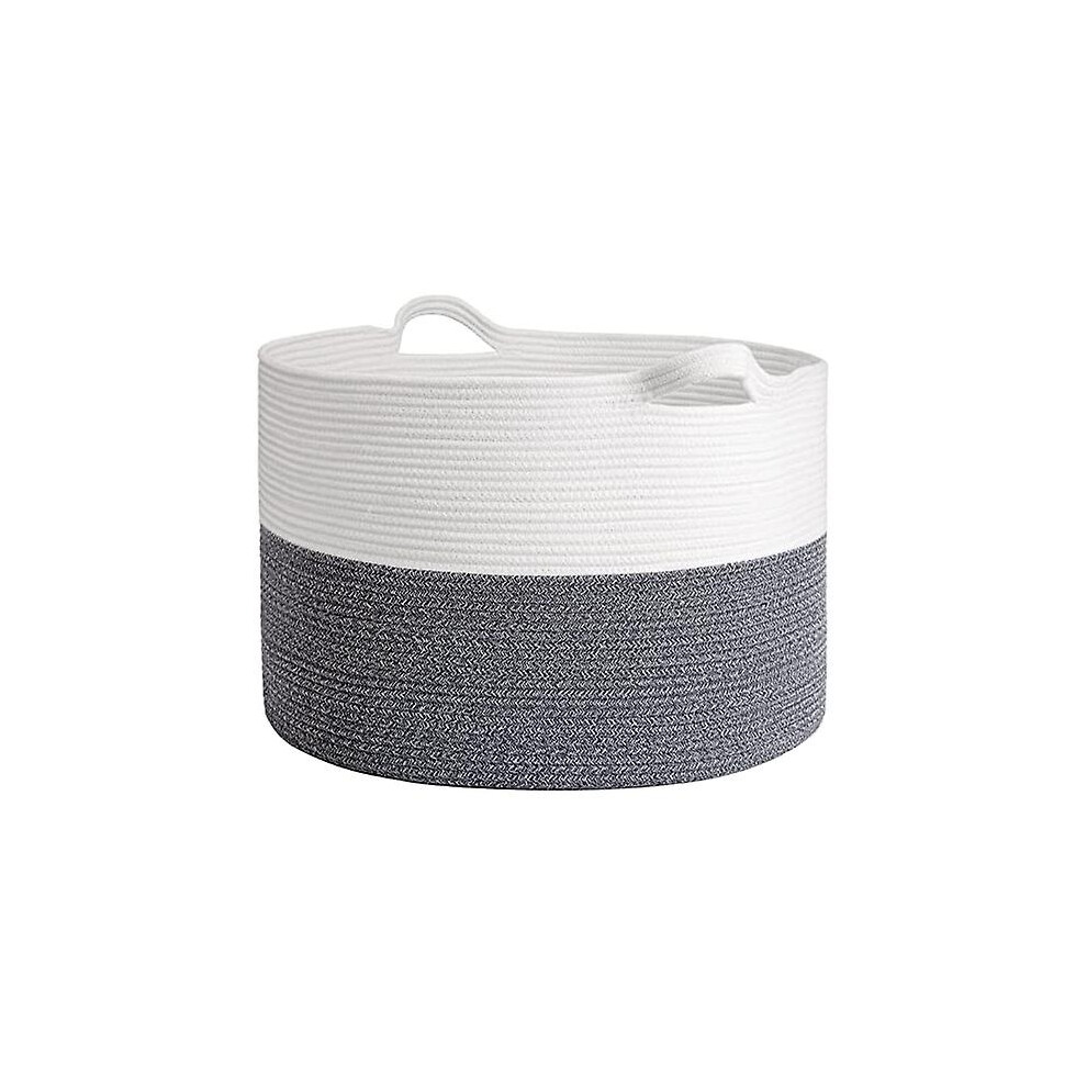 (style2) Large Cotton Rope Basket With Handle, Woven Baby Laundry Basket