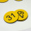 (Yellow) Plastic Number Tags Engraved Numbered Tags Without Hole (1-100, Red) 2