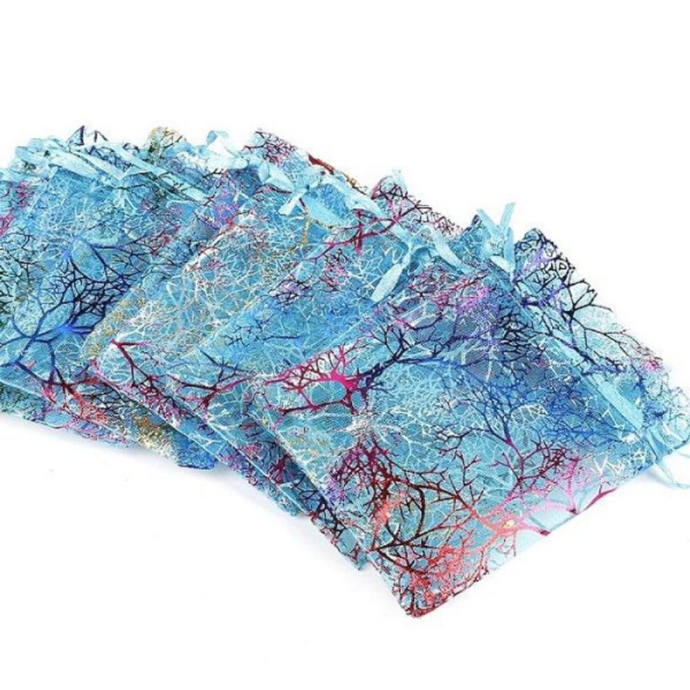 (blue, 10x15cm 10pcs) 10pcs Organza Bags Wedding Party Gift Bag Drawstring Jewelry Packaging Bags & Jewelry Pouches
