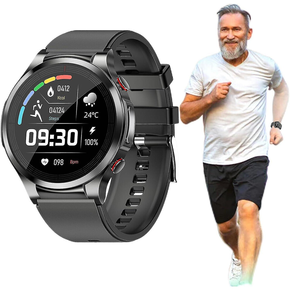 Black (Black) Blood Sugar Monitor Watch,Diabetic Watch Glucose Monitor,Non-Invasive Blood Glucose Test Smart Watch,Sports Blood Glucose Watch With Blood Pre