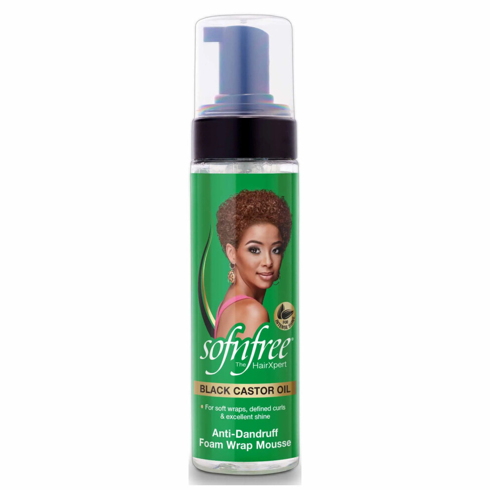 Sofn Free Black Castor Oil Anti-Dandruff Foam Wrap Mousse 200 Ml