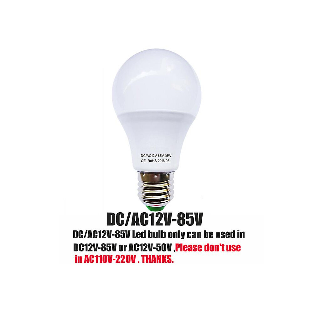 (Dc Ac 12-85V, 12W) 2Pcs Yoyoluo Led Bulb E27 Ac 12V 24V 36V Led Lamp 3W 6W 9W 12W 15W Led Bulbs Energy Saving Lampada For Outdoor Ing 6W Light