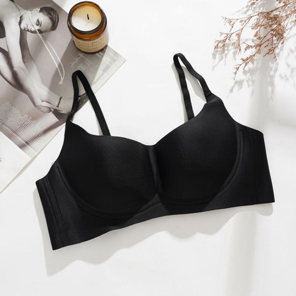 (black, 36) Seamless Push-up Half Cup Bra Without Steel Ring Thin Prevent Sagging Bra