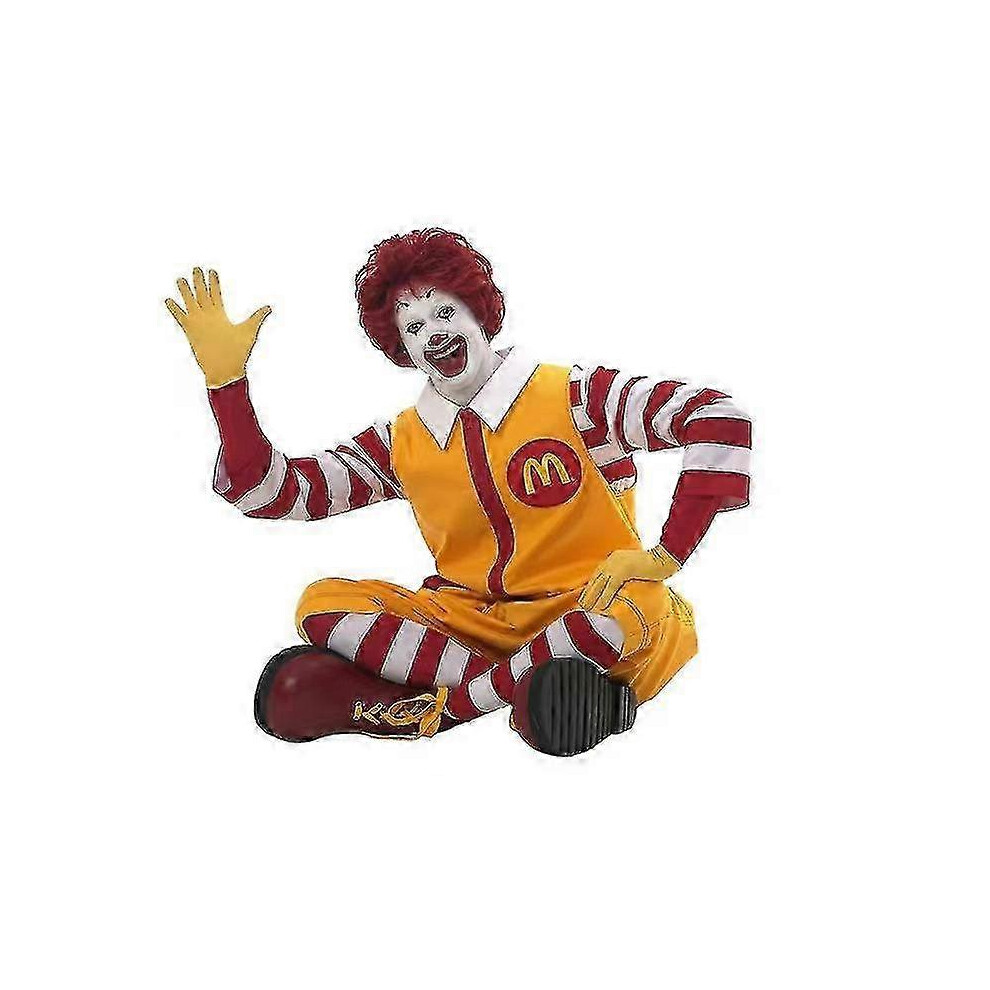 (L) Ronald Mcdonald's Costume Adults Halloween Carnival Fancy Dress Outfits High Quality Cosplay