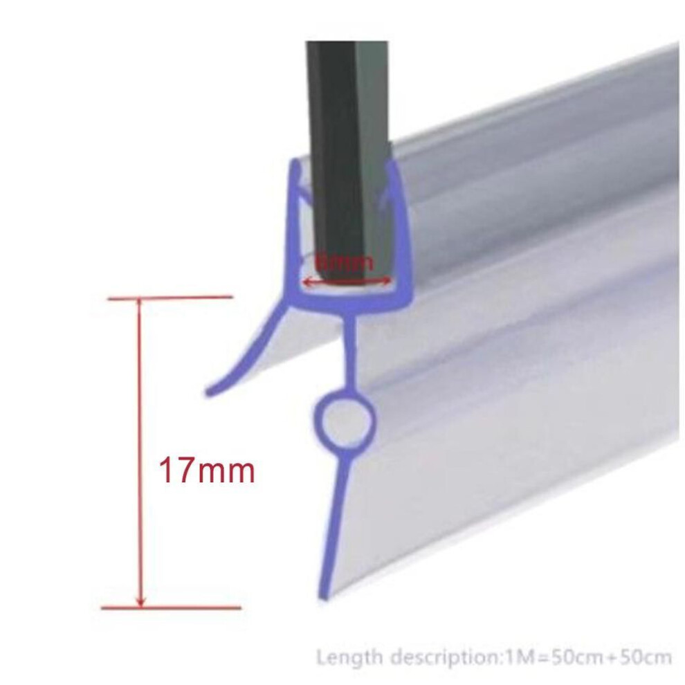 (17mm) 100% Brand New For Bathroom Glass Doors Shower Seal Rubber Strip