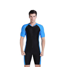 (S) Men's One-piece Snorkeling Swim Suit Short Sleeves Swimwear
